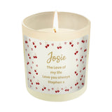 Personalised Cherry Hearts Jar Candle: 5 - Candles By Gift Moments