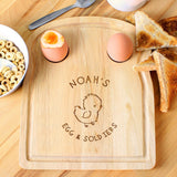 Personalised Chick Egg and Toast Board: 3 - Egg Cups By Gift Moments