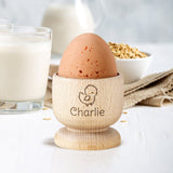 Personalised Chick Wooden Egg Cup: 4 - Egg Cups By Gift Moments