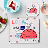 Personalised Kid's Ladybird Placemat & Coaster Set Default Title - Placemats at Gift Moments