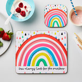 Personalised Kid's Rainbow Placemat & Coaster Set Default Title - Placemats at Gift Moments