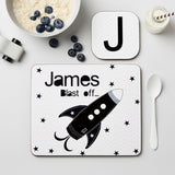 Personalised Kid's Rocket Placemat & Coaster Set Default Title - Placemats at Gift Moments