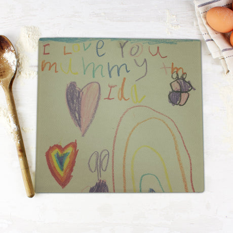 Personalised Children’s Drawing Glass Chopping Board: 8 - Chopping Boards By Gift Moments