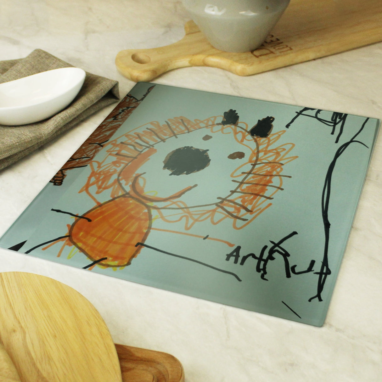 Personalised Children’s Drawing Glass Chopping Board: 6 - Chopping Boards By Gift Moments