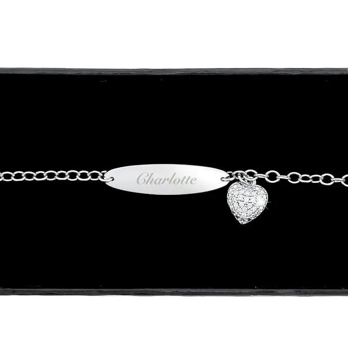 Personalised Silver Cubic Zirconia Children’s Bracelet: 3 - Bracelets By Gift Moments