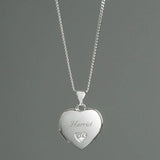 Personalised Sterling Silver Heart Locket Necklace: 1 - Necklaces By Gift Moments