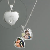 Personalised Sterling Silver Heart Locket Necklace: 3 - Necklaces By Gift Moments