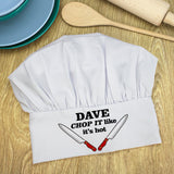 Personalised Chop It Like It’s Hot Hat: 2 - Chef Hats By Gift Moments