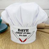 Personalised Chop It Like It’s Hot Hat: 1 - Chef Hats By Gift Moments