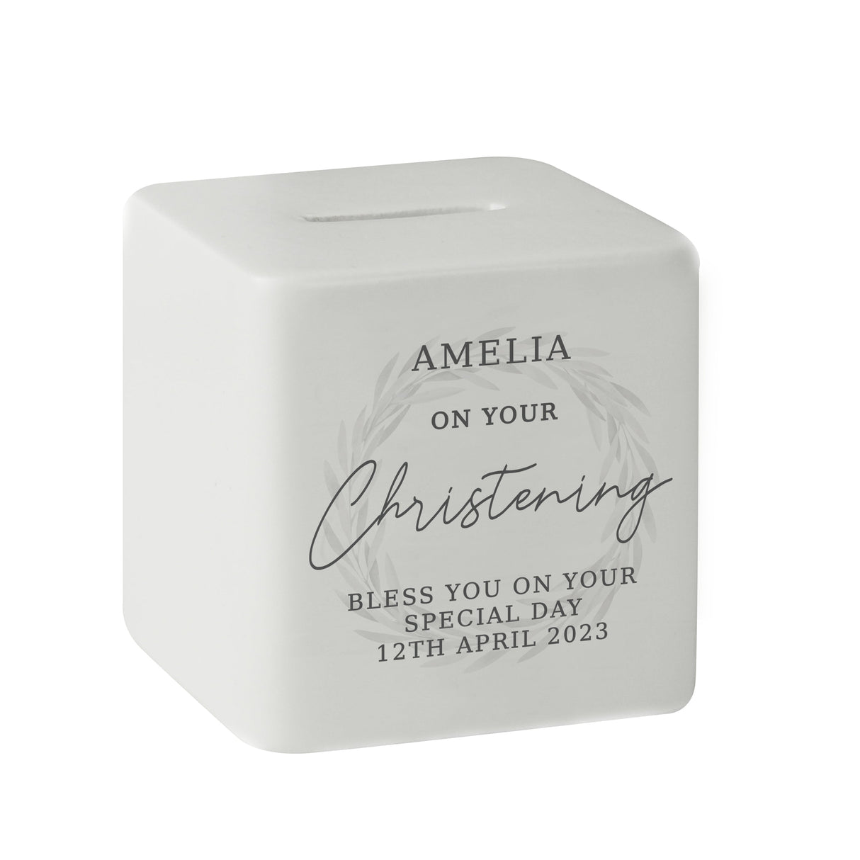 Personalised Christening Ceramic Money Box: 6 - Money Boxes By Gift Moments