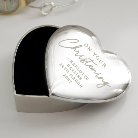 Personalised Christening Heart Trinket Box: 2 - Trinket Boxes By Gift Moments