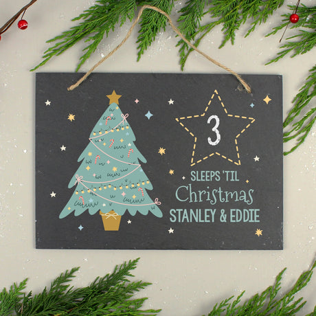 Personalised Christmas Countdown Slate Sign: 2 - Signs & Plaques By Gift Moments