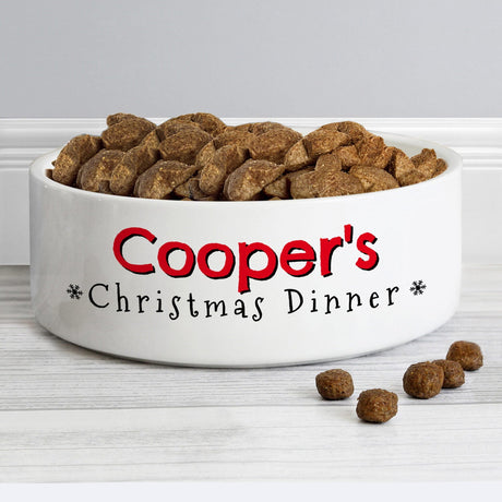 Personalised Christmas Dinner Pet Bowl 14cm: 1 - Pet Products By Gift Moments