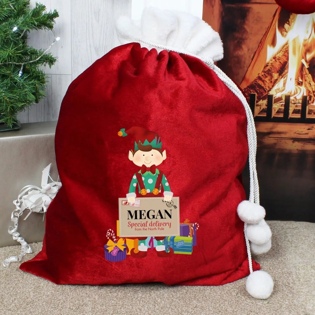 Personalised Luxury Pom Pom Christmas Sack: 1 - Christmas Sacks By Gift Moments