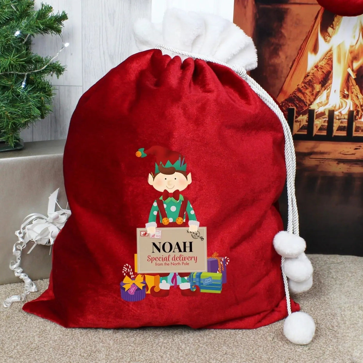 Personalised Luxury Pom Pom Christmas Sack: 2 - Christmas Sacks By Gift Moments