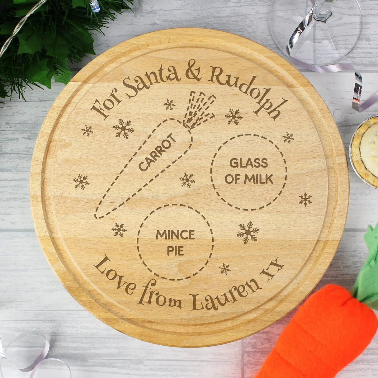 Personalised Christmas Eve Mince Pie Board: 1 - Christmas Decorations By Gift Moments