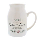 Personalised Christmas Ceramic Flower Jug: 4 - Vases By Gift Moments