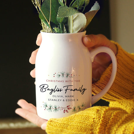 Personalised Christmas Ceramic Flower Jug: 3 - Vases By Gift Moments