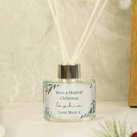 Personalised Christmas Foliage Reed Diffuser: 3 - Reed Diffusers By Gift Moments