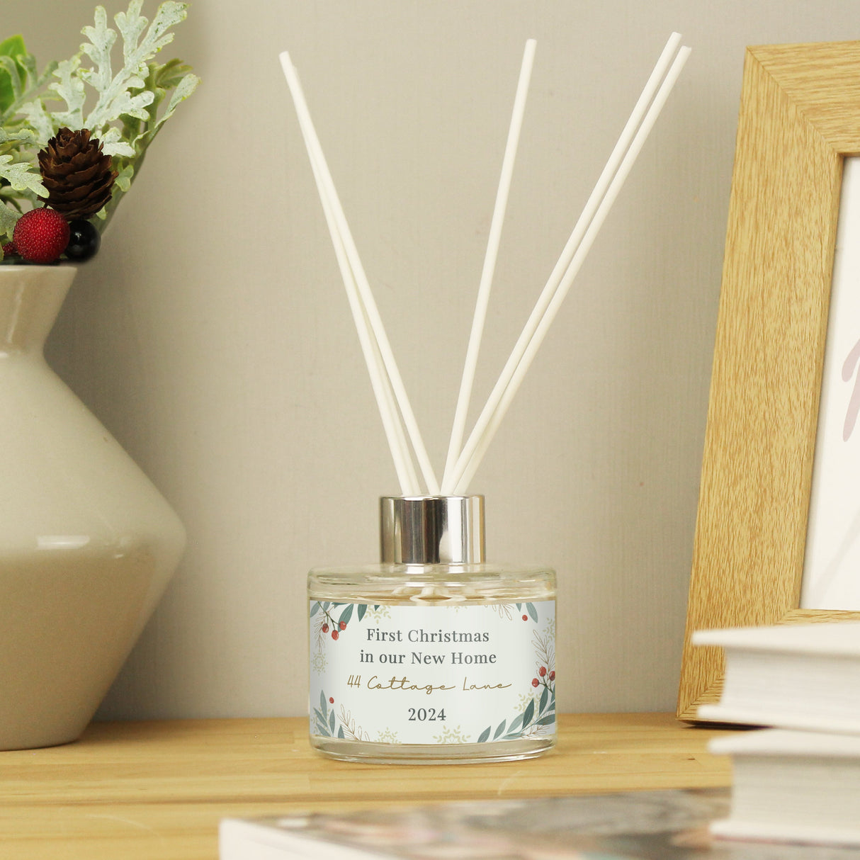 Personalised Christmas Foliage Reed Diffuser: 4 - Reed Diffusers By Gift Moments