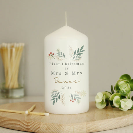 Personalised Christmas Foliage Candle: 4 - Candles By Gift Moments