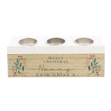 Personalised Christmas Foliage Tea Light Box: 5 - Candle Holders By Gift Moments