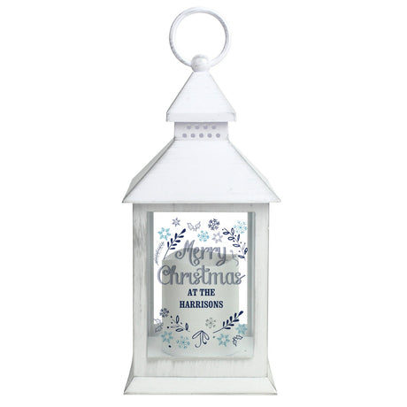 Personalised Frost White Christmas Lantern: 5 - LED Lighting By Gift Moments