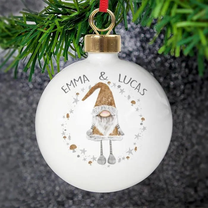 Personalised Christmas Gonk Hanging Bauble: 1 - Christmas Baubles By Gift Moments