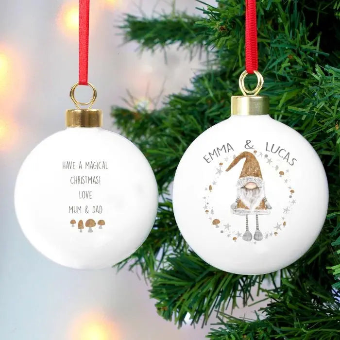 Personalised Christmas Gonk Hanging Bauble: 2 - Christmas Baubles By Gift Moments