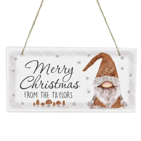 Personalised Christmas Gonk Wooden Sign: 3 - Signs & Plaques By Gift Moments