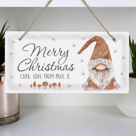 Personalised Christmas Gonk Wooden Sign: 2 - Signs & Plaques By Gift Moments