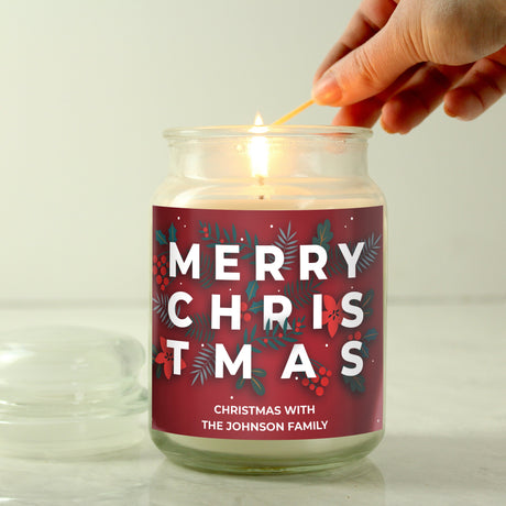 Personalised Large Scented Christmas Jar Candle: 4 - Candles By Gift Moments