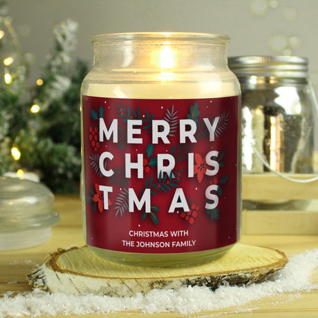 Personalised Large Scented Christmas Jar Candle: 5 - Candles By Gift Moments