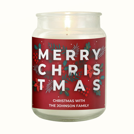 Personalised Large Scented Christmas Jar Candle: 6 - Candles By Gift Moments