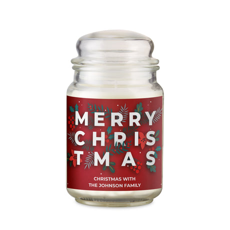 Personalised Large Scented Christmas Jar Candle: 7 - Candles By Gift Moments