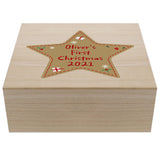 Personalised Large Wooden Christmas Keepsake Box: 4 - Keepsake Boxes By Gift Moments