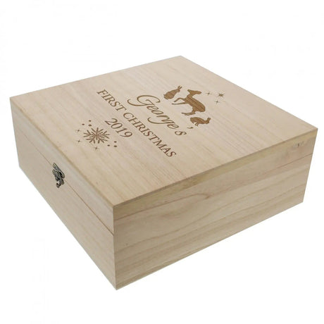 Personalised Large Wooden Christmas Keepsake Box: 4 - Keepsake Boxes By Gift Moments