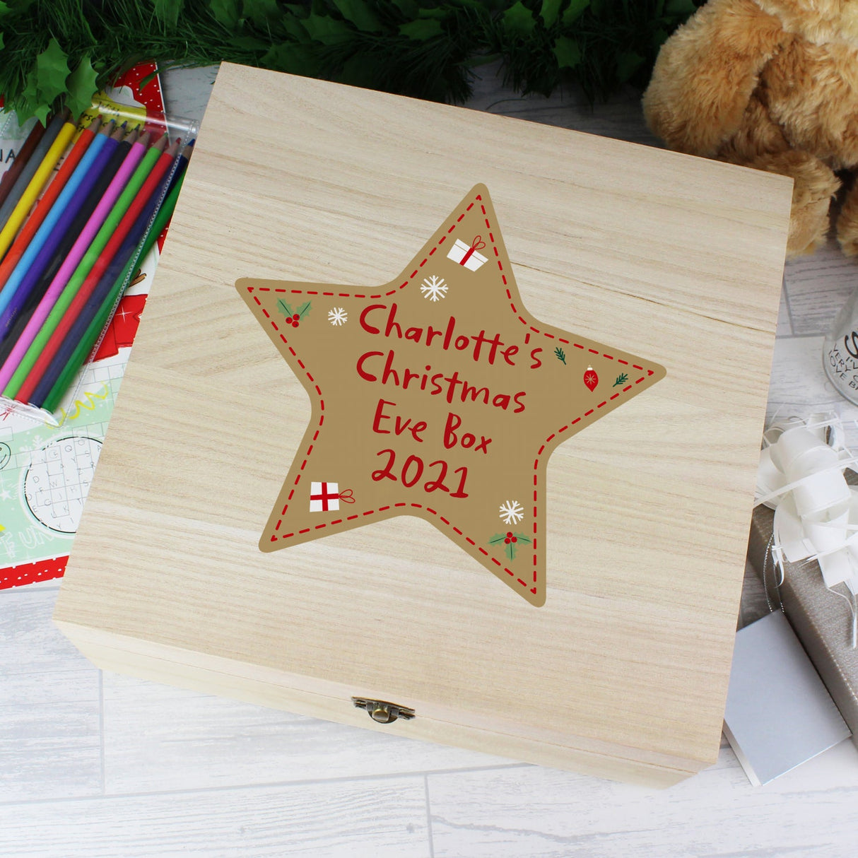 Personalised Large Wooden Christmas Keepsake Box: 1 - Keepsake Boxes By Gift Moments