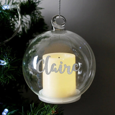 Personalised LED Candle Christmas Bauble: 1 - LED Lighting By Gift Moments