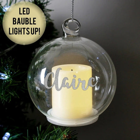 Personalised LED Candle Christmas Bauble: 2 - LED Lighting By Gift Moments