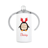 Personalised Christmas Penguin Kids Sippy Cup: 7 - Kids Bottles By Gift Moments