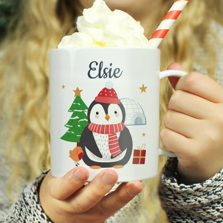 Personalised Christmas Penguin Mug: 3 - Plastic Mugs By Gift Moments