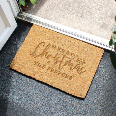 Personalised Merry Christmas Indoor Doormat: 2 - Doormats By Gift Moments