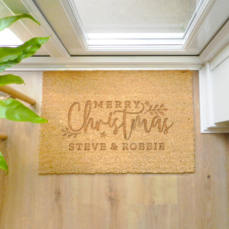 Personalised Merry Christmas Indoor Doormat: 3 - Doormats By Gift Moments