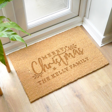 Personalised Merry Christmas Indoor Doormat: 1 - Doormats By Gift Moments