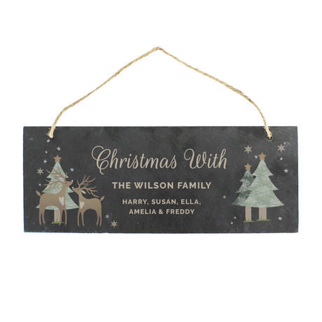 Personalised Reindeer Slate Plaque for Christmas: 5 - Signs & Plaques By Gift Moments