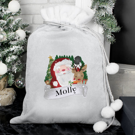 Personalised Grey Santa Sack: 2 - Christmas Sacks By Gift Moments