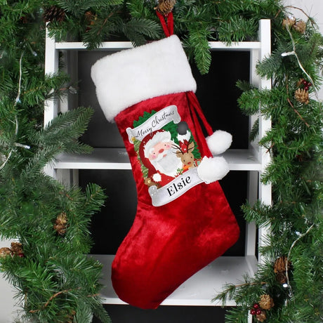 Personalised Santa Red Velvet Stocking: 1 - Christmas Stockings By Gift Moments