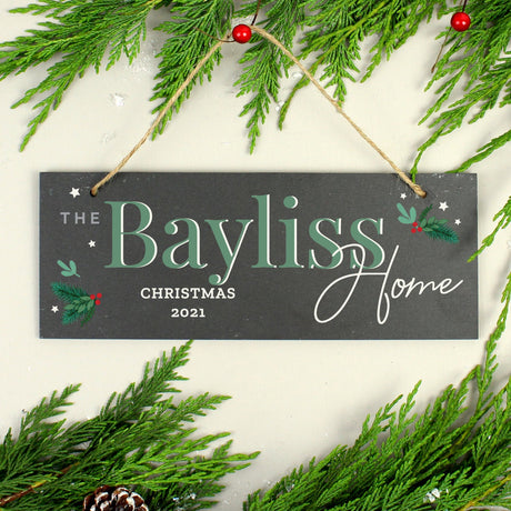 Personalised Christmas Slate Hanging Plaque: 1 - Signs & Plaques By Gift Moments