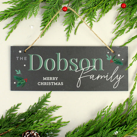 Personalised Christmas Slate Hanging Plaque: 2 - Signs & Plaques By Gift Moments